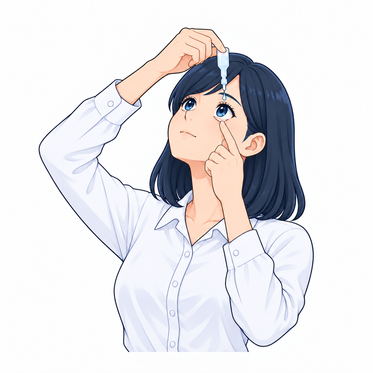 点眼する様子